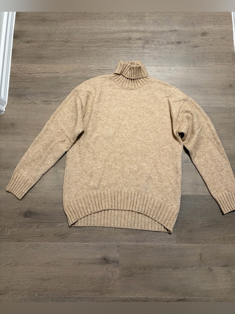 Forever 21 Tan Ribbed Turtleneck Sweater
